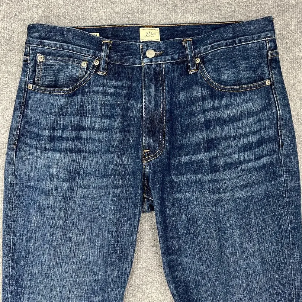 J Crew Jeans Mens 35 Blue Denim Tailored Fit Athletic Hip Tapered Leg Cotton